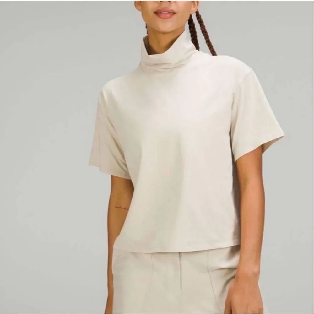 Lululemon Relaxed Fit Cotton Blend Turtleneck T Shirt 14